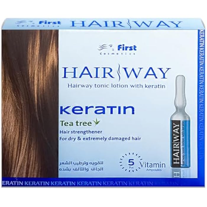 Hair Way - Tonic Lotion With Keratin, Set Of 5 Vitamin Ampoules, 10 ML Each Ampoule (Keratin, Tea Tree, Hair Strengthener, For Dry & Extremely Damaged Hair) - Image 5